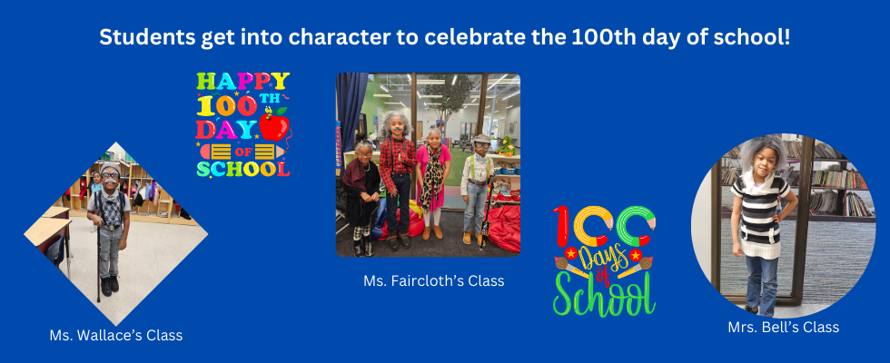Students in Kindergarten, 1st and 2nd grade dress as if the were 100 years old for the 100th day of school